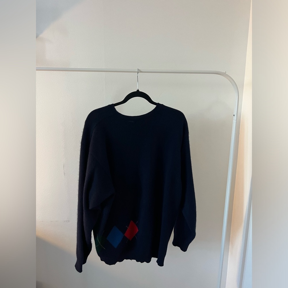 Men's Navy Sweater with Golfer Design - Picture 2 of 3